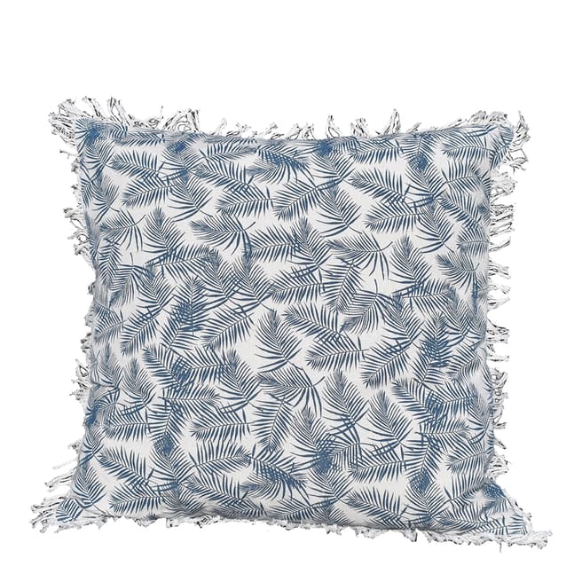 Raine & Humble Indian Teal Palm Fringe Cushion 50x50cm