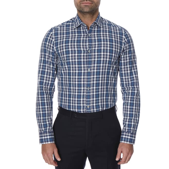 Oliver Sweeney Blue/Grey Check Stanway Shirt