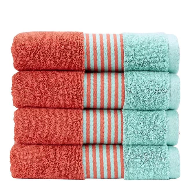 Kingsley by Christy Coral/Mint Duo Hand Towel
