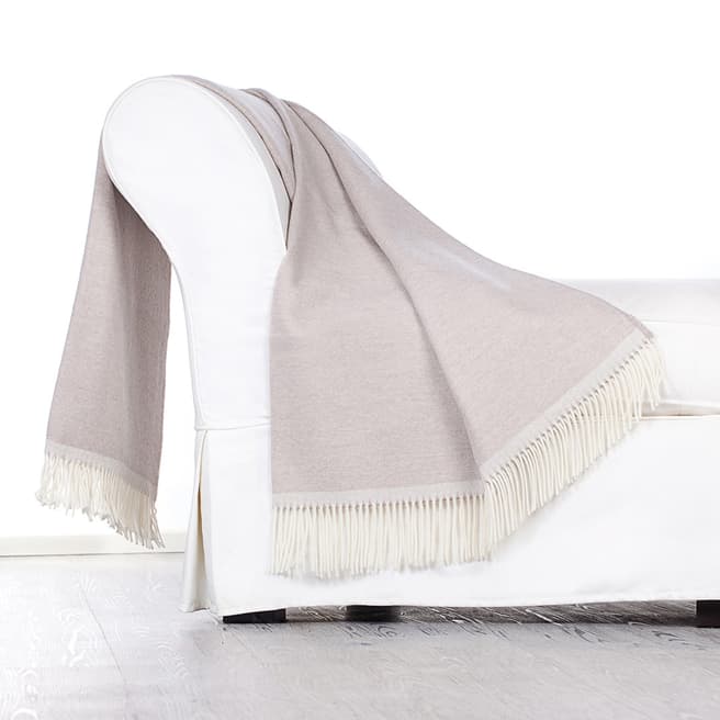 Lanerossi Beige Colosseo Cashmere/Wool Blend Throw 130x170cm