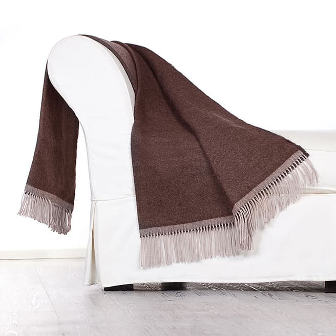 Lanerossi Brown Colosseo Cashmere/Wool Blend Throw 130x170cm