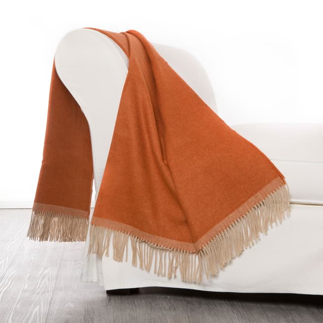 Lanerossi Rust Colosseo Lambswool/Cashmere Blend Throw 130x170cm