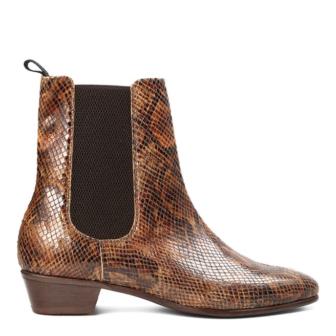 Hudson Tan Snake Leather Kenny Boots
