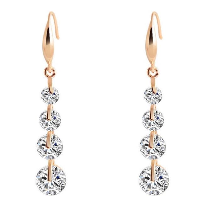 Black Label by Liv Oliver Rose Gold Cubic Zirconia Drop Earrings