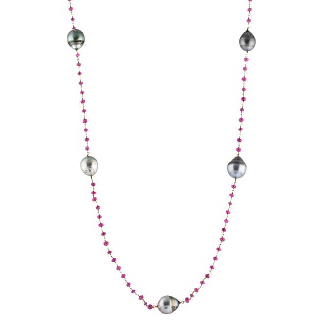 Liv Oliver Ruby and Pearl Necklace
