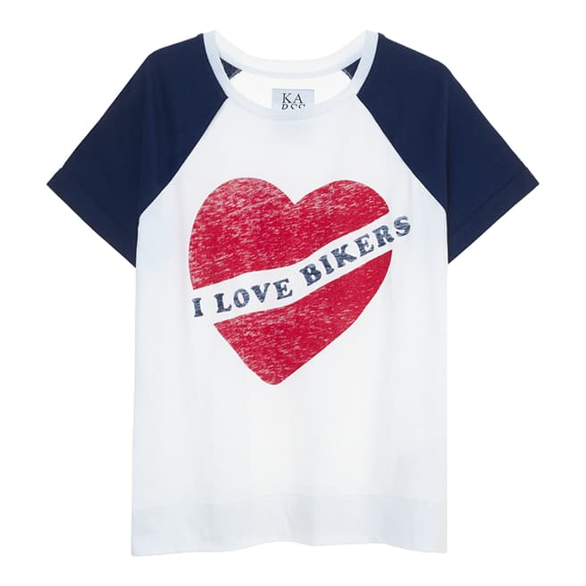 Zoe Karssen Navy/White I Love Bikers T-Shirt