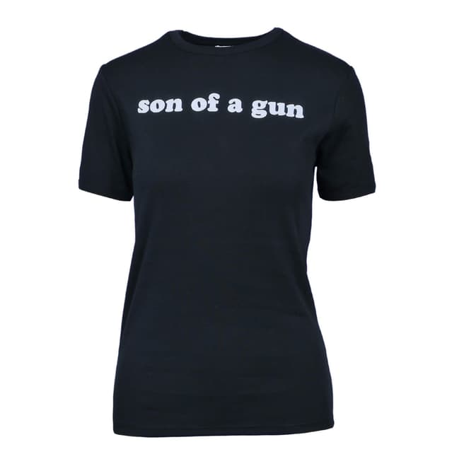 Zoe Karssen Black Son Of A Gun Cotton T-Shirt