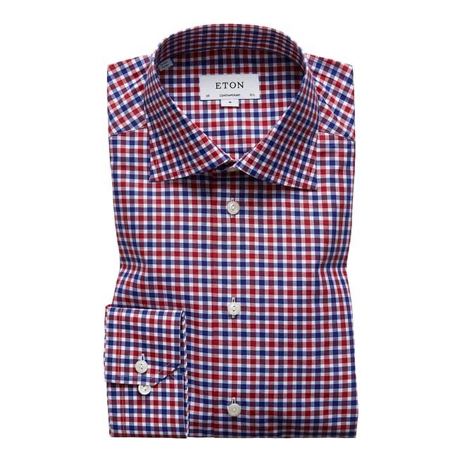 Eton Shirts Navy/Red/White Contemporary Check Shirt