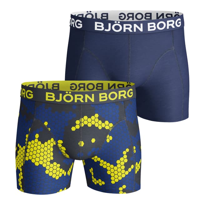 BJORN BORG Men's Blue Camo 2-Pack Boxer Shorts