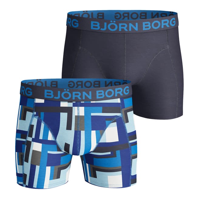 BJORN BORG Men's Blue 2-Pack Boxer Shorts