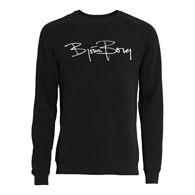 BJORN BORG Men's Black Signature Long Sleeve Sweater