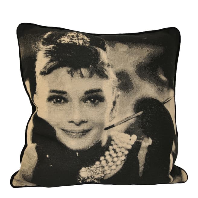 Paoletti Black Audrey Hepburn Cushion 45x45cm