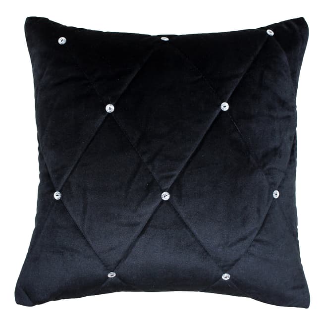 Riva Home Black Diamante Cushion, 45x45cm