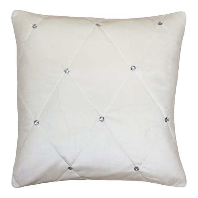 Riva Home Cream Diamante Cushion, 55x55cm