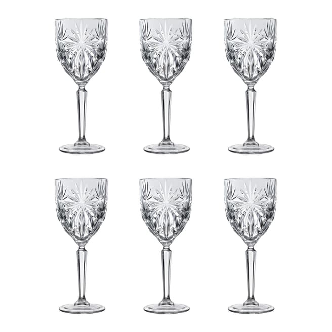 RCR Crystal Set of 6 Oasis Crystal Wine Glasses, 230ml