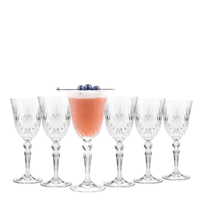 RCR Crystal Set of 6 Melodia Wine Glasses