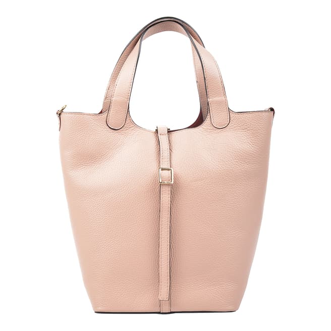 Carla Ferreri Blush Leather Shoulder Bag