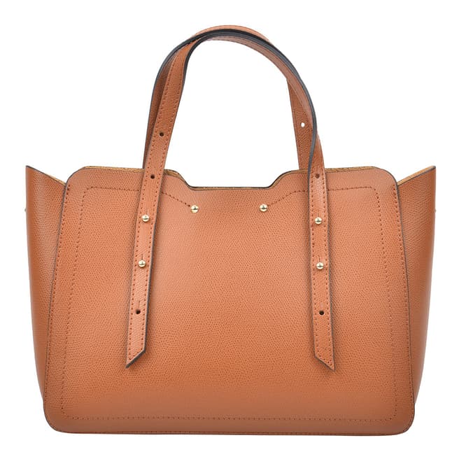 Carla Ferreri Cognac Leather Handbag