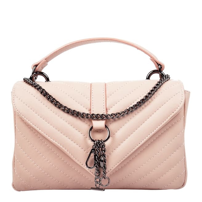 Carla Ferreri Light Pink Leather Top Handle Bag