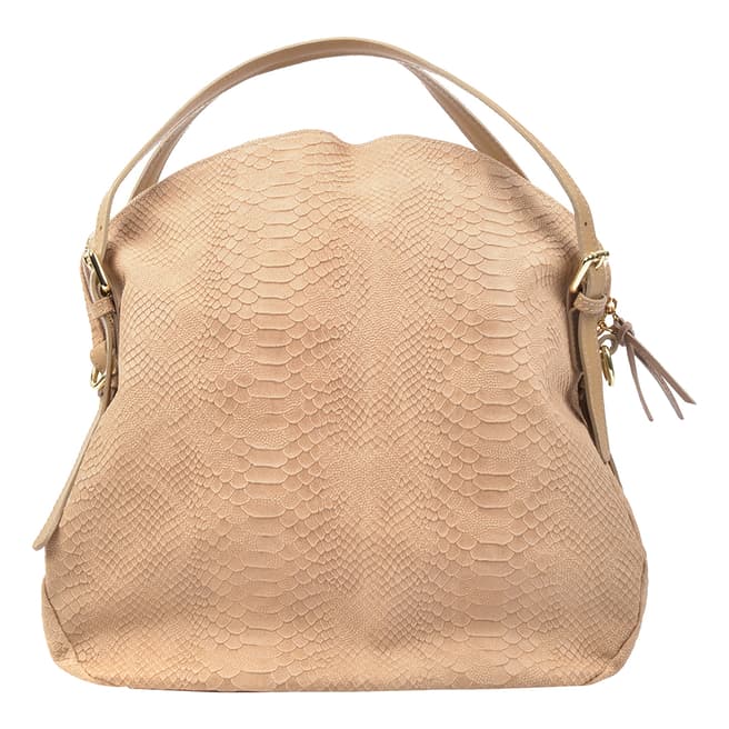 Carla Ferreri Beige Leather Shoulder Bag