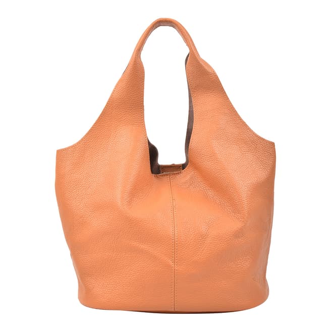 Carla Ferreri Cognac Leather Hobo Bag