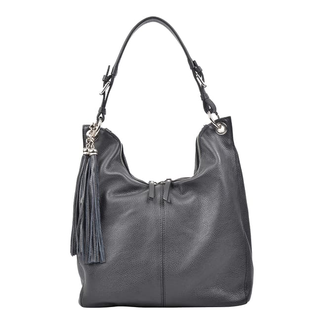 Carla Ferreri Black Leather Shoulder Bag 