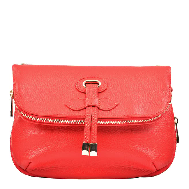 Carla Ferreri Red Leather Crossbody Bag