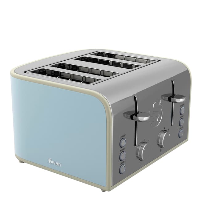 Swan Blue Retro 4 Slice Toaster