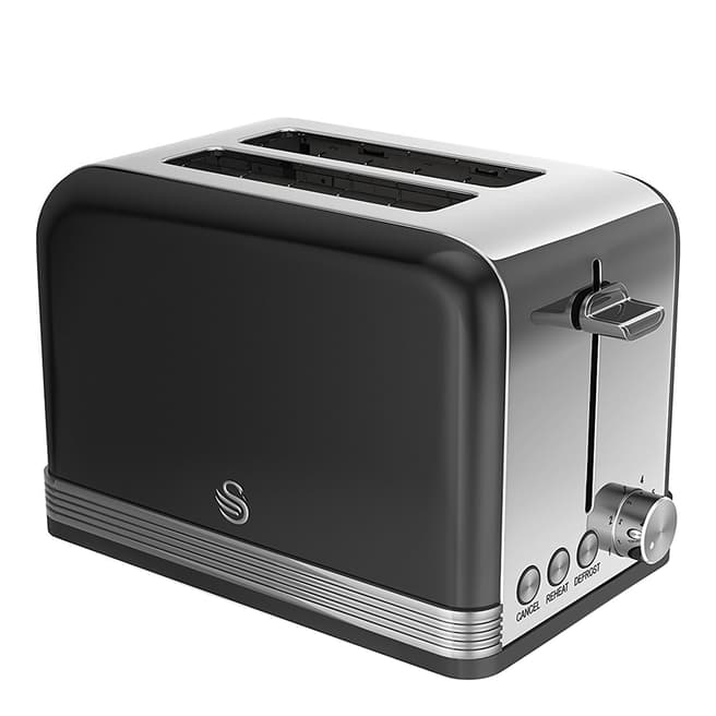 Swan Black Retro 2 Slice Toaster