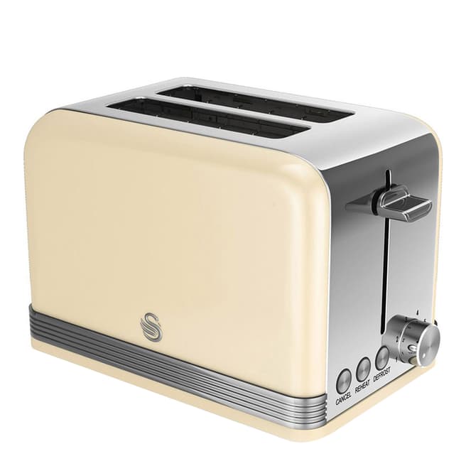 Swan Cream Retro 2 Slice Toaster