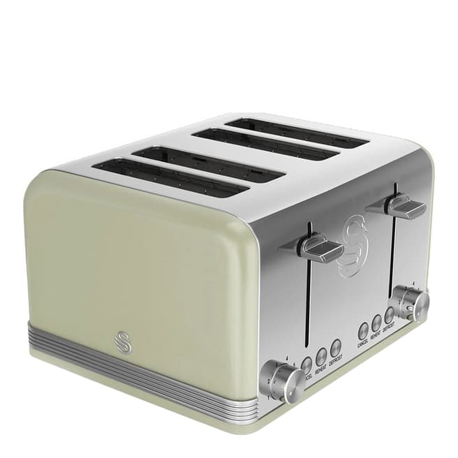 Swan Green Retro 4 Slice Toaster