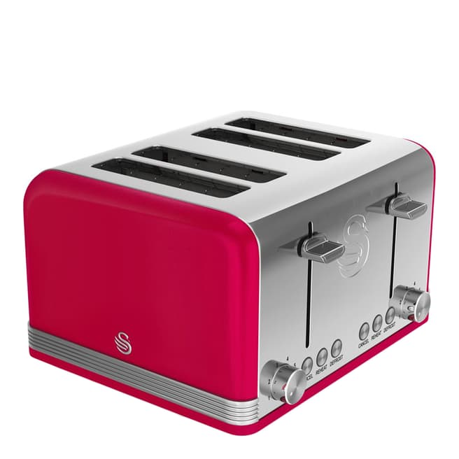 Swan Red Retro 4 Slice Toaster