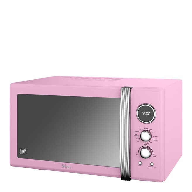 Swan Pink Retro Digital Combi Microwave, 25L