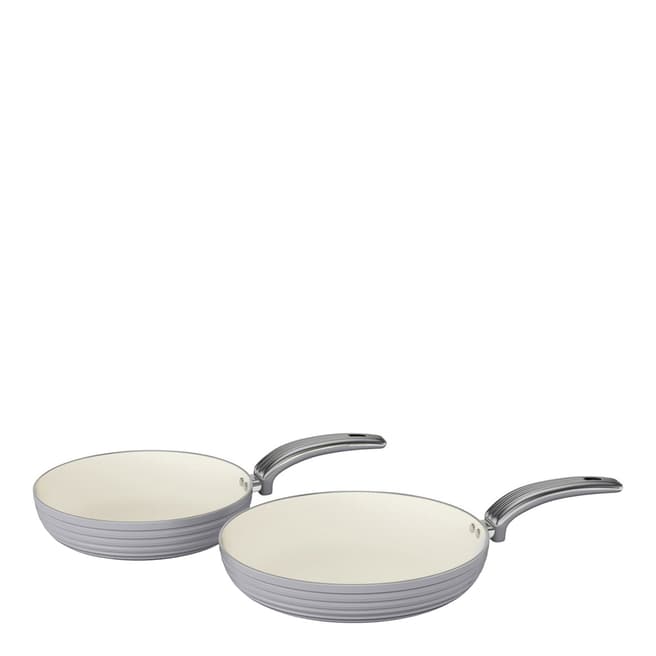 Swan Set of 2 Grey Retro Frying Pans