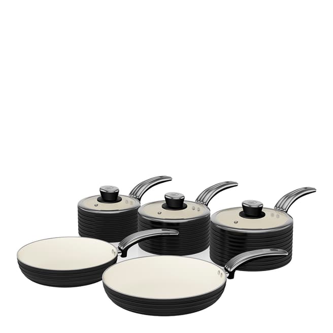 Swan Black Set of 5 Retro Pans