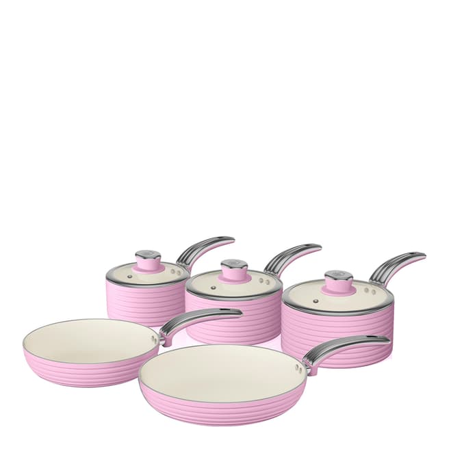 Swan Pink Set of 5 Retro Pans