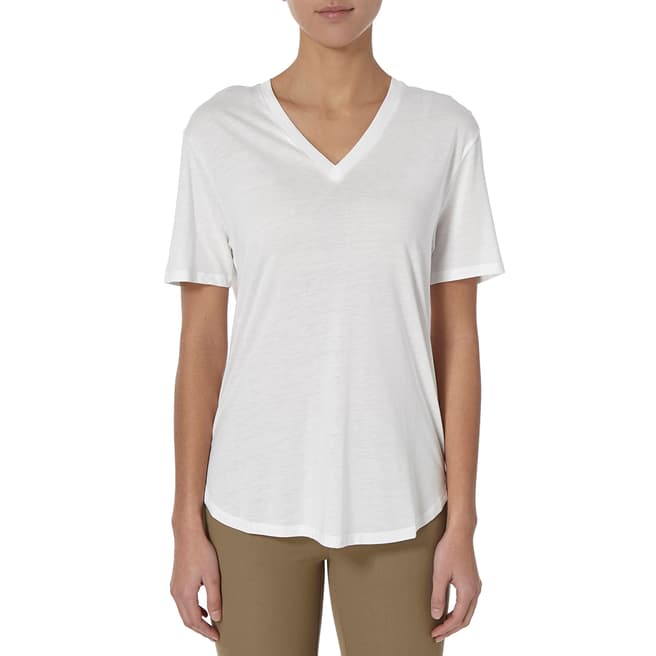 Joseph White Plain V Neck Jersey T-Shirt