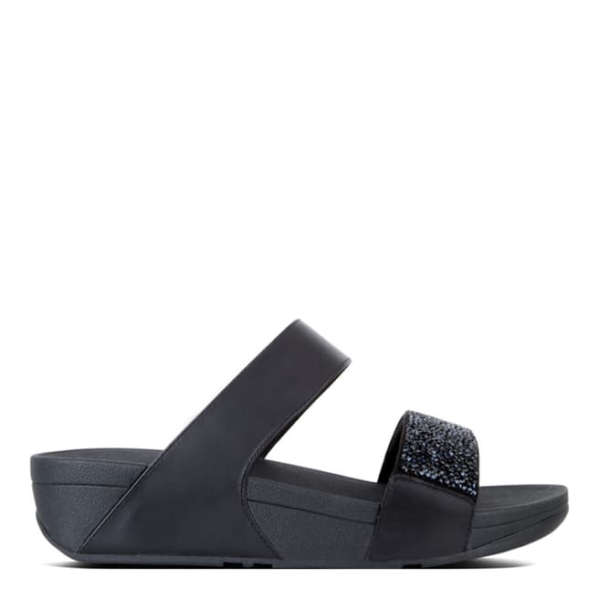 FitFlop Womens Black Sparklie Crystal Slide Sandals