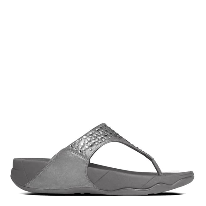 FitFlop Womens Pewter Novy Toe Post Sandals