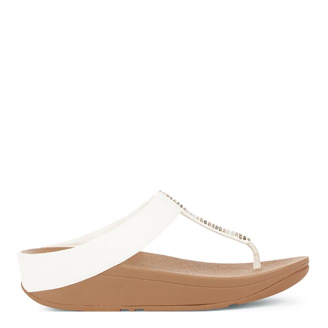 FitFlop Women's Urban White Fino Strobe Toe Post Sandals