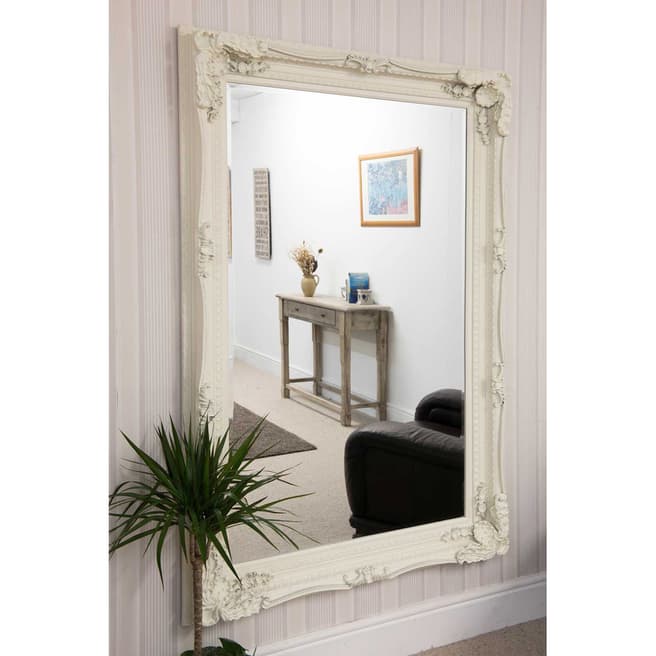 Milton Manor Ivory Carved Louis Large Leaner Mirror 185x123cm