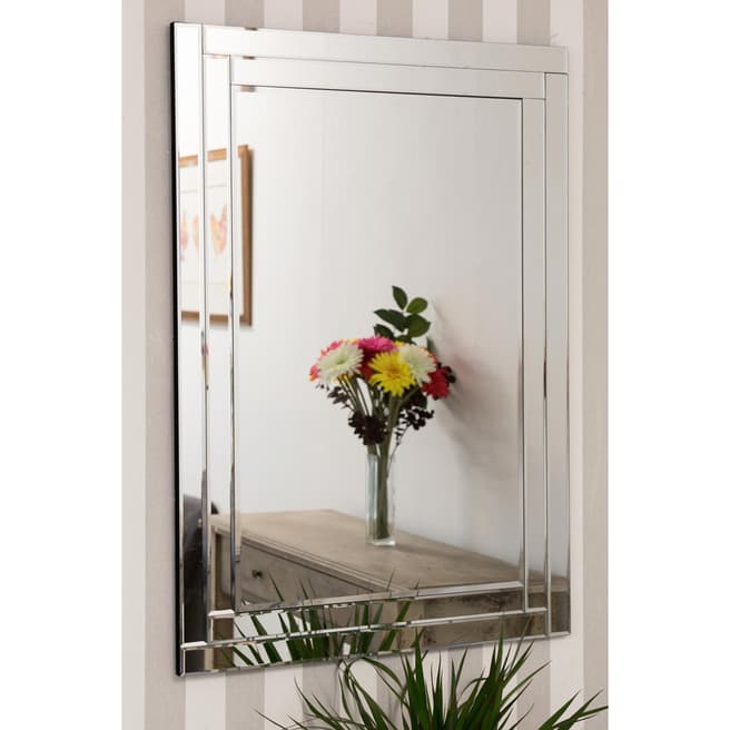 Milton Manor Luxford All Glass Bevelled Wall Mirror 100x70cm