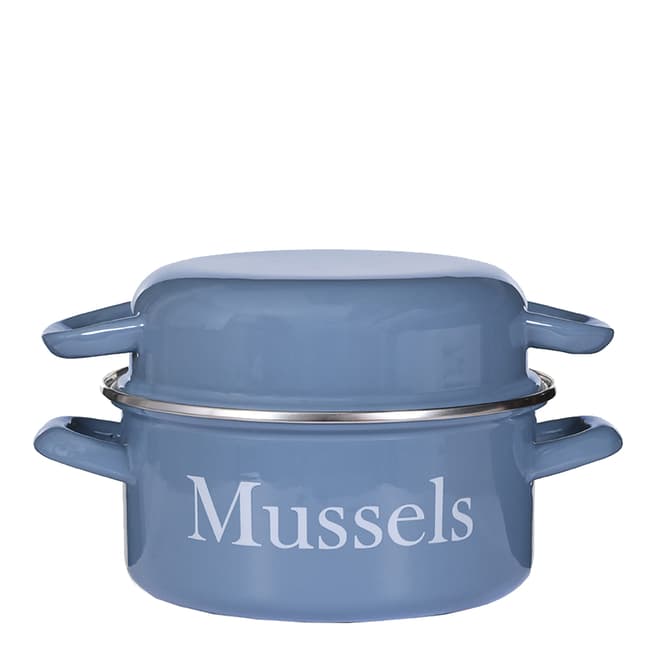 Garden Trading Dorset Blue Enamel Mussel Pot