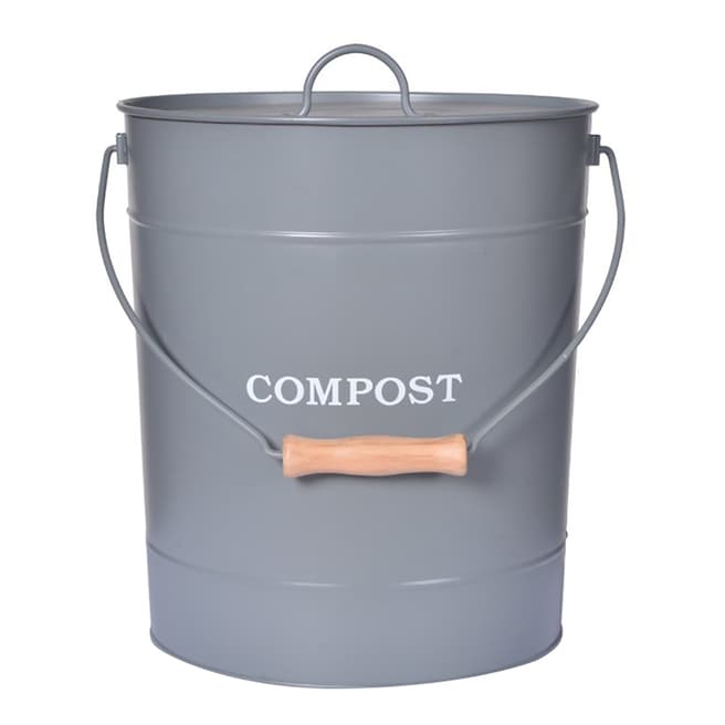 Garden Trading Charcoal Steel Compost Bucket, 10L