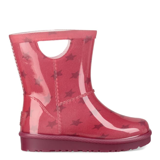 UGG Pink Star Print Rahjee Pull On Rain Boot 
