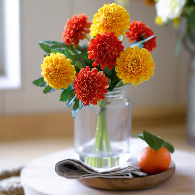 Bloom Marigold in jamjar, Faux Flowers 