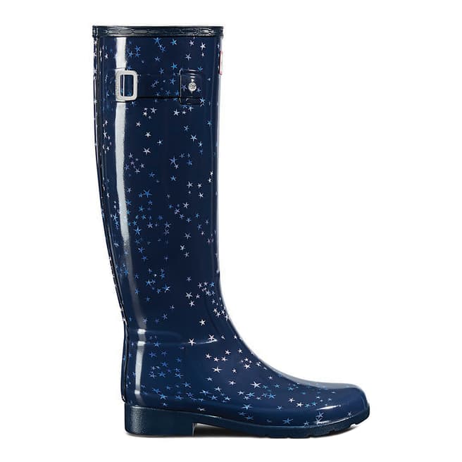 Hunter Women's Blue Constellation Print Tall Boot