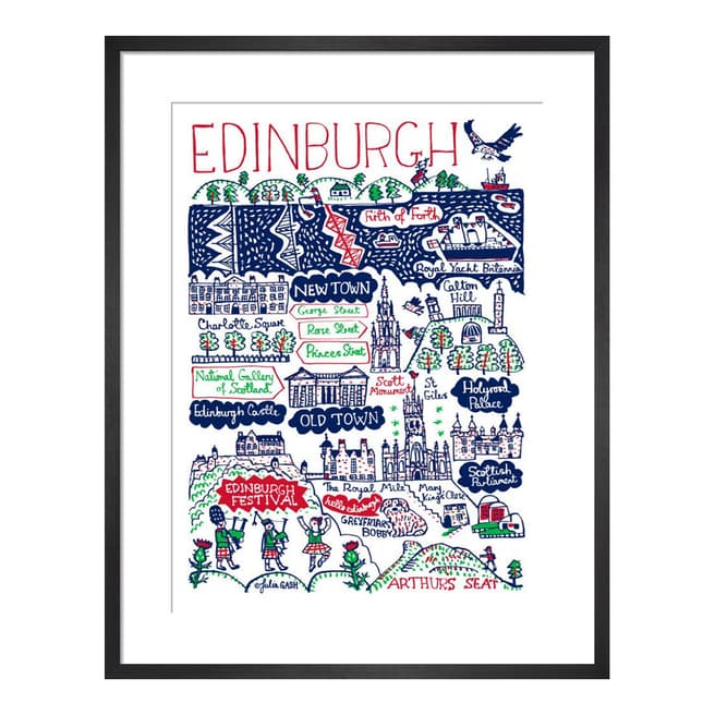 Julia Gash Edinburgh  Cityscape 36x28cm Framed Print
