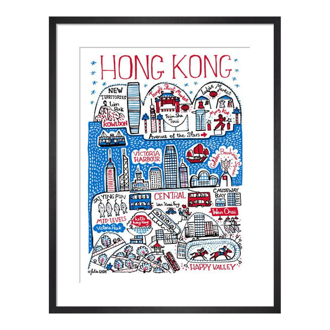 Julia Gash Hong Kong Cityscape 36x28cm Framed Print