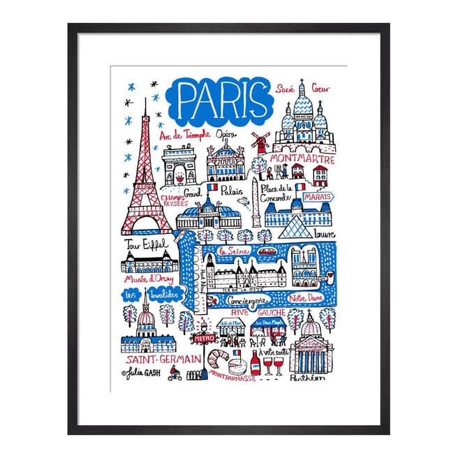 Julia Gash Paris Cityscape 36x28cm Framed Print